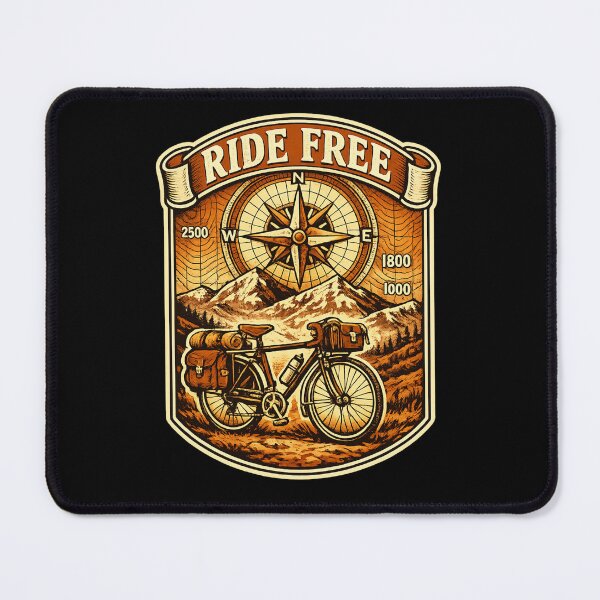 Item preview, Ride Free Vintage Bikepacking Compass Badge designed and sold by ArtoryWorks.