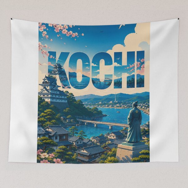 Item preview, Kochi Castle and Kochi Prefecture Waterfront on Shikoku Japan designed and sold by StampMyPassport.