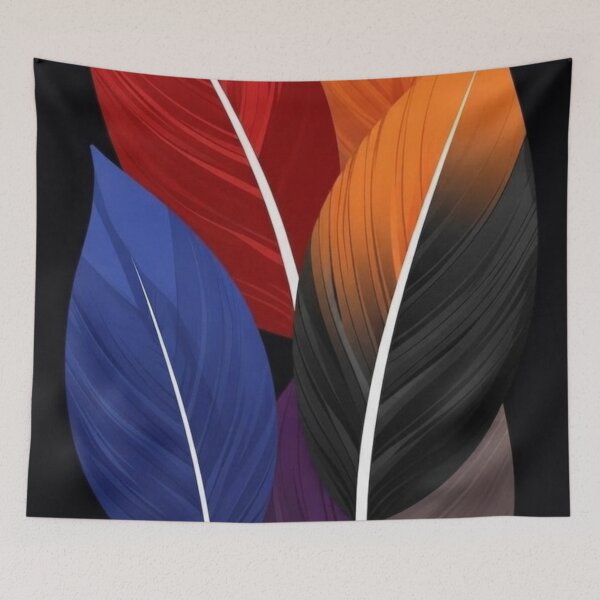 Item preview, Abstract Colorful Feathers Minimalist Art designed and sold by Golden Threads Studio.