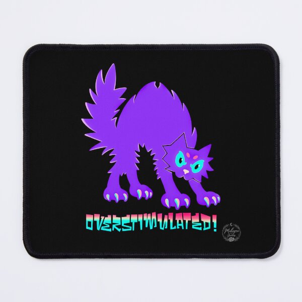 Item preview, Overstimulated! Neon Purple Cat designed and sold by malaynasart.