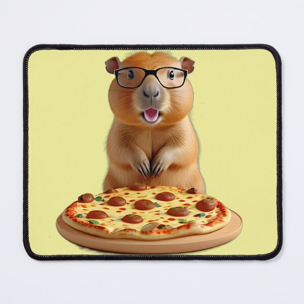 Item preview, Foodie Capybara with Glasses - Polished Wax Figure Art designed and sold by CuteSlothWorld.
