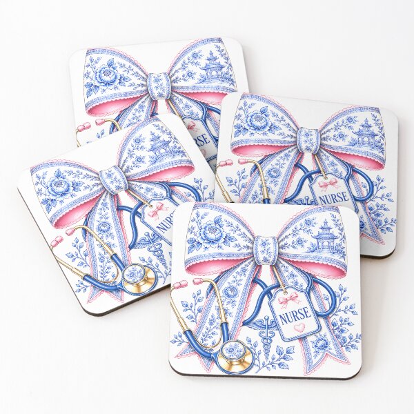 Item preview, Floral Stethoscope & Porcelain Bow Medical Graphic designed and sold by SweetTeezPrints.