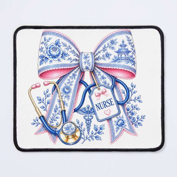 Item preview, Floral Stethoscope & Porcelain Bow Medical Graphic designed and sold by SweetTeezPrints.