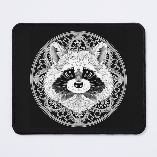 Item preview, Intricate Raccoon Mandala | Black and White Woodland Animal Sacred Geometry Illustration designed and sold by inkoutninja.