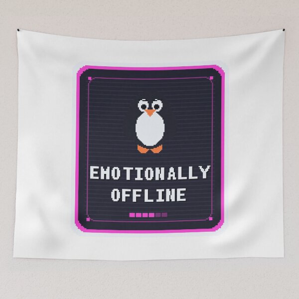 Item preview, Emotionally Offline Penguin — Funny Nihilist Penguin Meme designed and sold by One More Run.