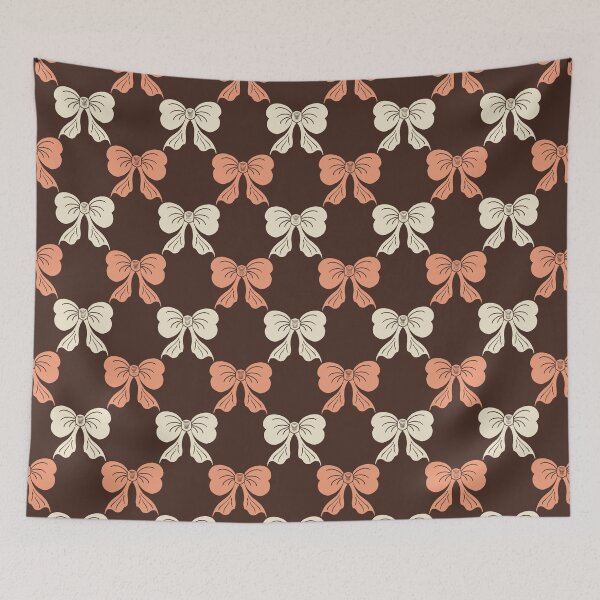 Item preview, Medium Moody Gothic Bow Toile dark Burgundy Cream Pattern designed and sold by DColourMuse.