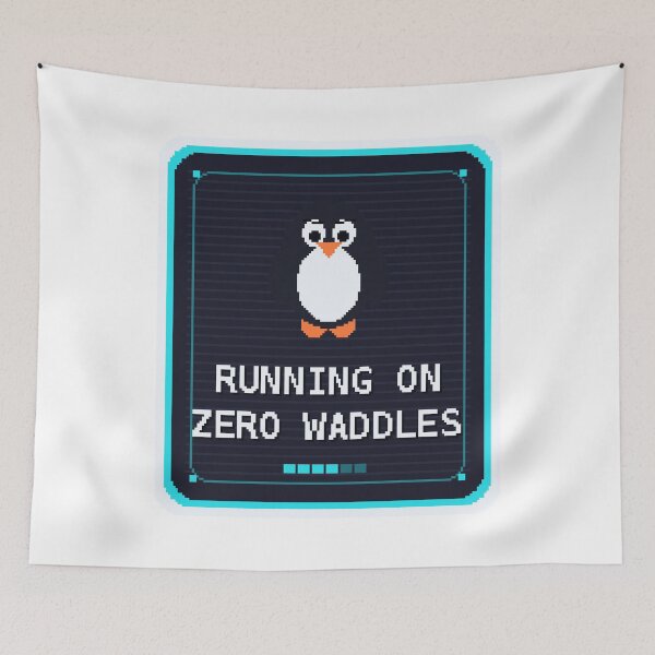 Item preview, Running On Zero Waddles — Funny Nihilist Penguin Meme designed and sold by One More Run.