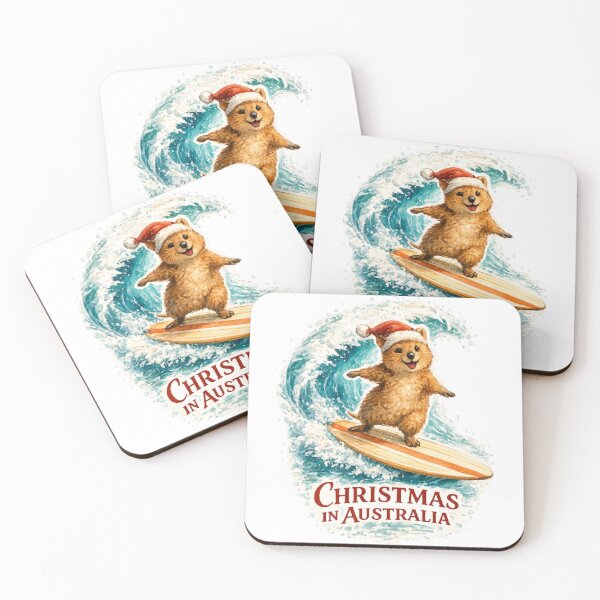 Item preview, Surfing Christmas Quokka – Christmas in Australia designed and sold by RosieKingArt.