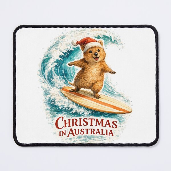 Item preview, Surfing Christmas Quokka – Christmas in Australia designed and sold by RosieKingArt.