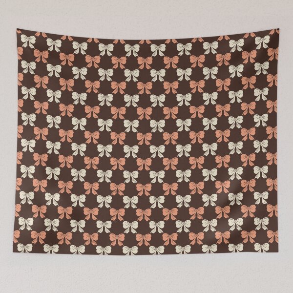 Item preview, Small  Moody Gothic Bow Toile dark Burgundy Cream Pattern designed and sold by DColourMuse.