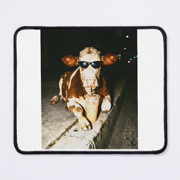 Item preview, Cow Drinking Iced Coffee designed and sold by OrlimarHIpo.