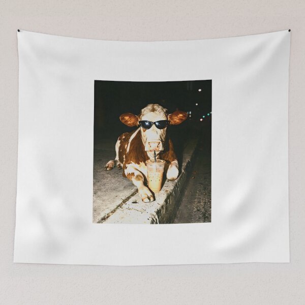 Item preview, Cow Drinking Iced Coffee designed and sold by OrlimarHIpo.