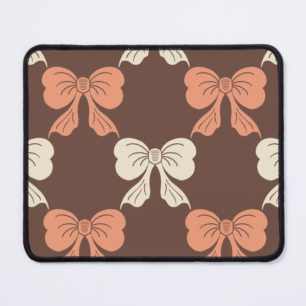 Item preview, Large Classic Cozy Bow Toile Brown Coral Pattern designed and sold by DColourMuse.