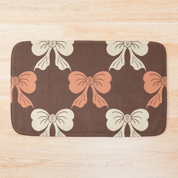 Item preview, Large Classic Cozy Bow Toile Brown Coral Pattern designed and sold by DColourMuse.