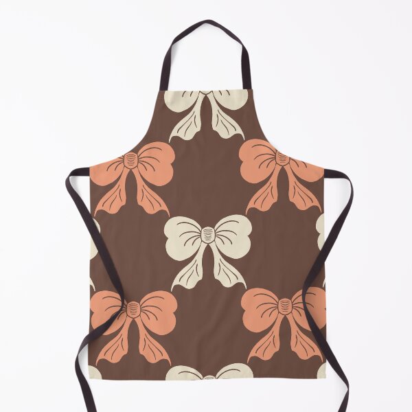 Item preview, Large Classic Cozy Bow Toile Brown Coral Pattern designed and sold by DColourMuse.
