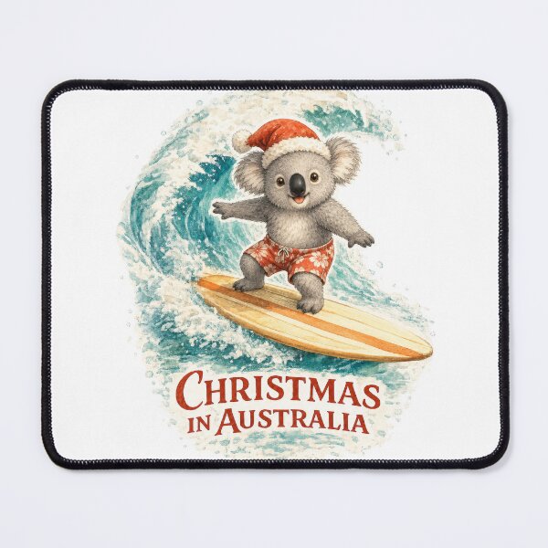 Item preview, Surfing Christmas Koala – Christmas in Australia designed and sold by RosieKingArt.