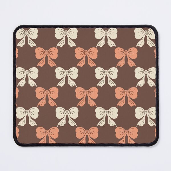 Item preview, Medium Classic Cozy Bow Toile Brown Coral Pattern designed and sold by DColourMuse.