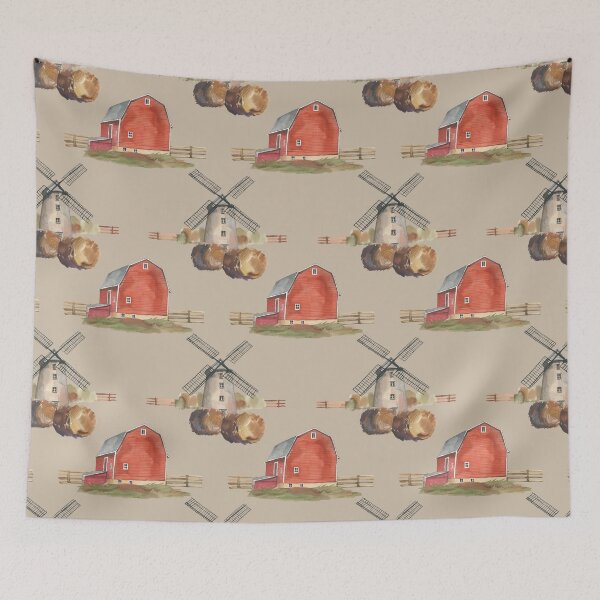 Item preview, Red Barn designed and sold by WildAliceArt.
