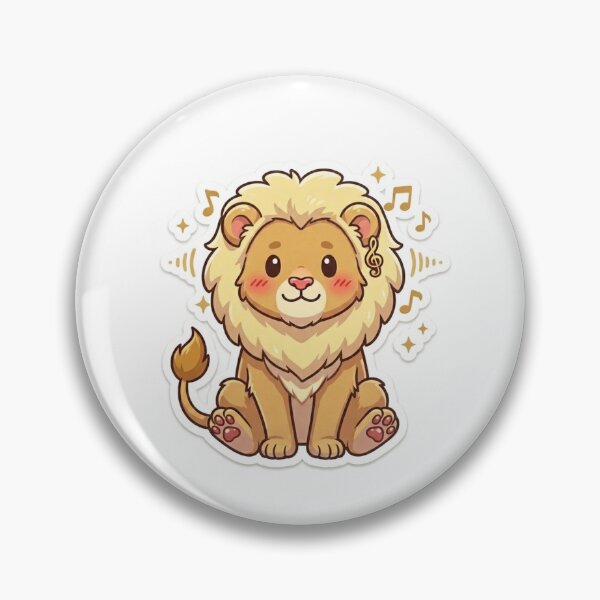 Item preview, Cute Kawaii Musical Lion Sticker | Anime Style Fluffy Lion Cub Art | Laptop Sticker | Gift for Music Lovers designed and sold by Chipkooo.