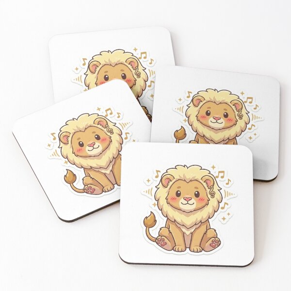 Item preview, Cute Kawaii Musical Lion Sticker | Anime Style Fluffy Lion Cub Art | Laptop Sticker | Gift for Music Lovers designed and sold by Chipkooo.