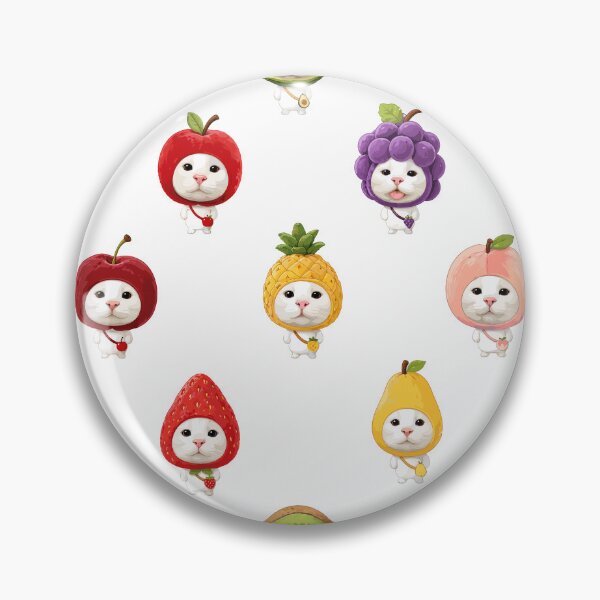 Item preview, Cute Fruit Cats Pattern - Kawaii Adorable Kittens with Fruit Costumes designed and sold by arfindo-indra.