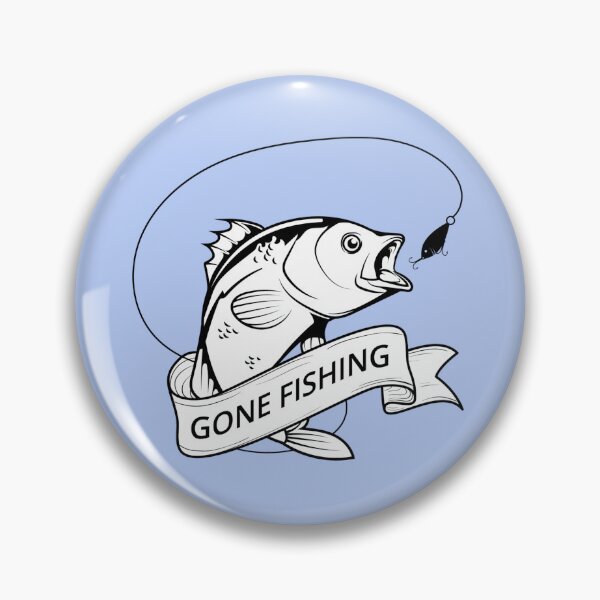 Item preview, Gone Fishing Black White designed and sold by ChristinasMess.