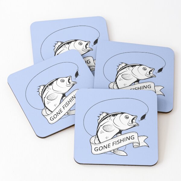 Item preview, Gone Fishing Black White  designed and sold by ChristinasMess.