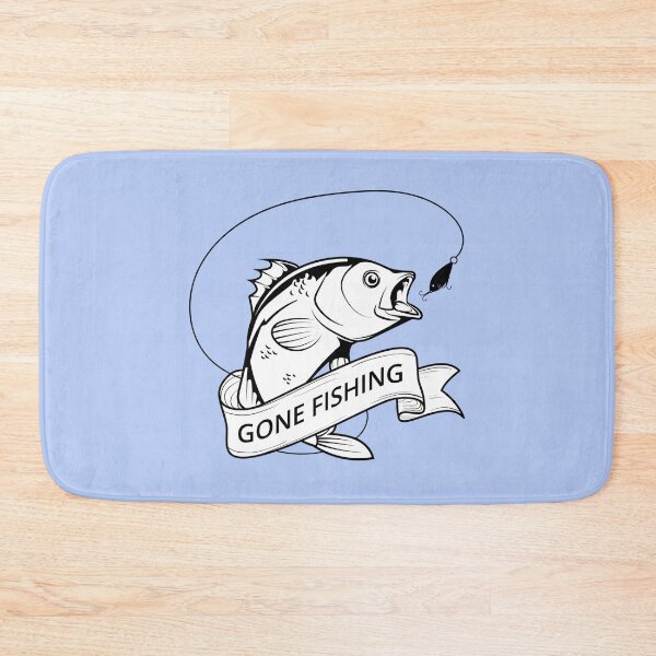 Item preview, Gone Fishing Black White designed and sold by ChristinasMess.
