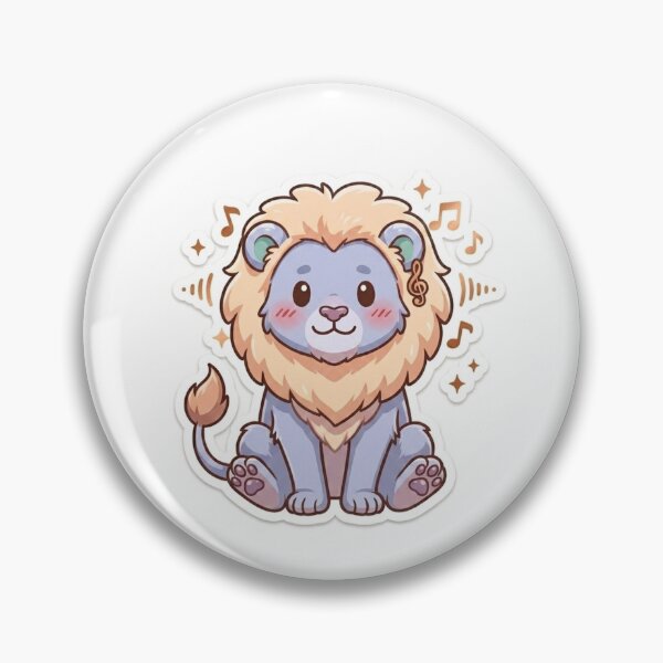 Item preview, Cute Kawaii Musical Blue Lion Sticker | Anime Style Fluffy Cub Art | Laptop Sticker | Gift for Music Lovers designed and sold by Chipkooo.