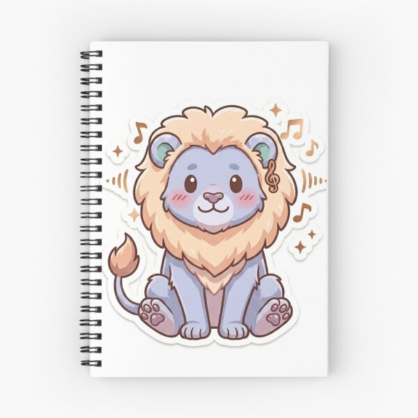 Item preview, Cute Kawaii Musical Blue Lion Sticker | Anime Style Fluffy Cub Art | Laptop Sticker | Gift for Music Lovers designed and sold by Chipkooo.