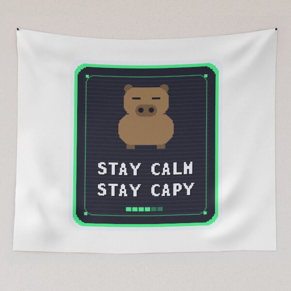 Item preview, Stay Calm Stay Capy — Funny Capybara Meme designed and sold by One More Run.