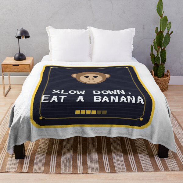 Item preview, Slow Down Eat A Banana — Funny Mindful Monkey Meme designed and sold by One More Run.