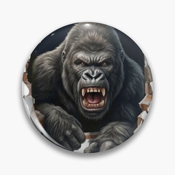 Item preview, 3D Gorilla Breaking Through Wall - Realistic Animal Illusion designed and sold by Trendykunnu.