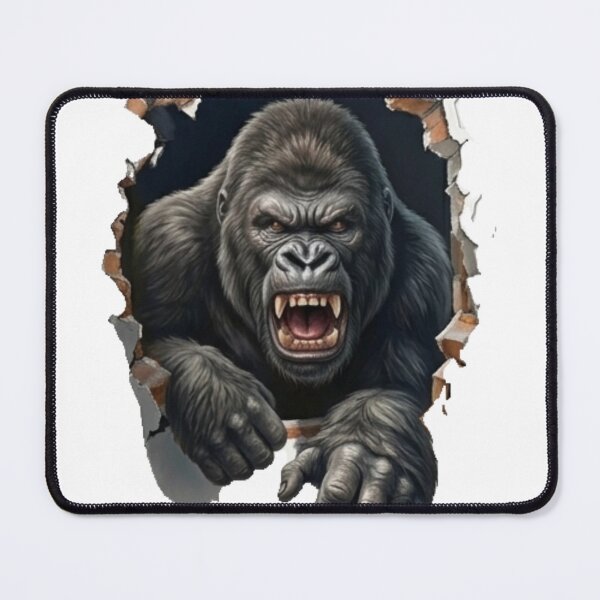 Item preview, 3D Gorilla Breaking Through Wall - Realistic Animal Illusion designed and sold by Trendykunnu.