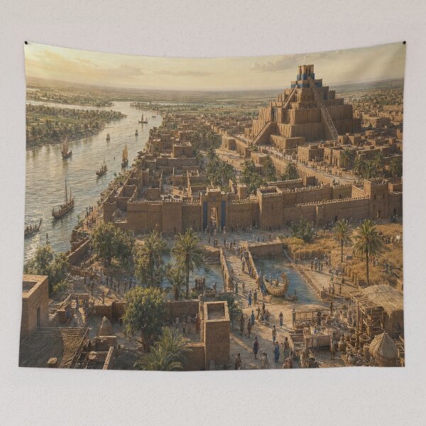 Item preview, Dawn Over Uruk – Ancient Sumerian City designed and sold by ImagineNInk.