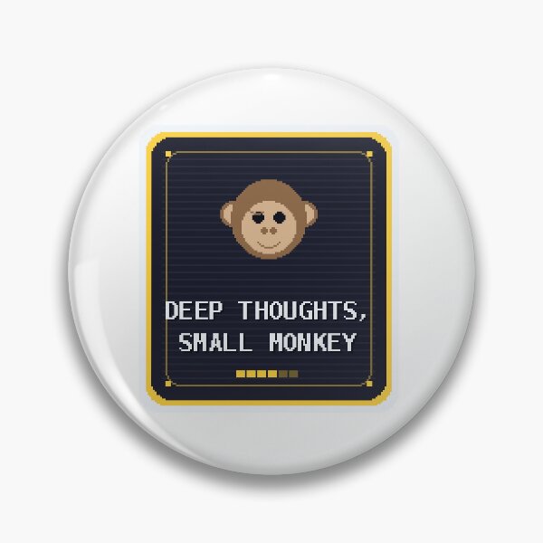 Item preview, Deep Thoughts Small Monkey — Funny Mindful Monkey Meme designed and sold by One More Run.
