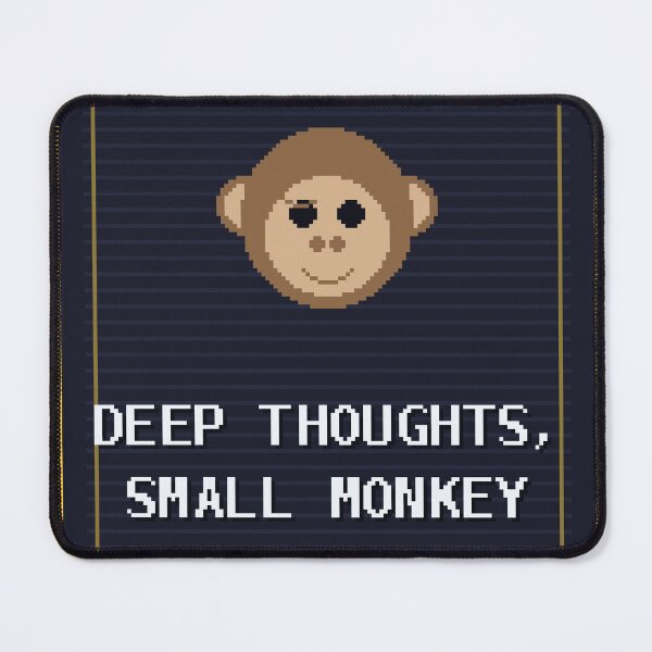 Item preview, Deep Thoughts Small Monkey — Funny Mindful Monkey Meme designed and sold by One More Run.
