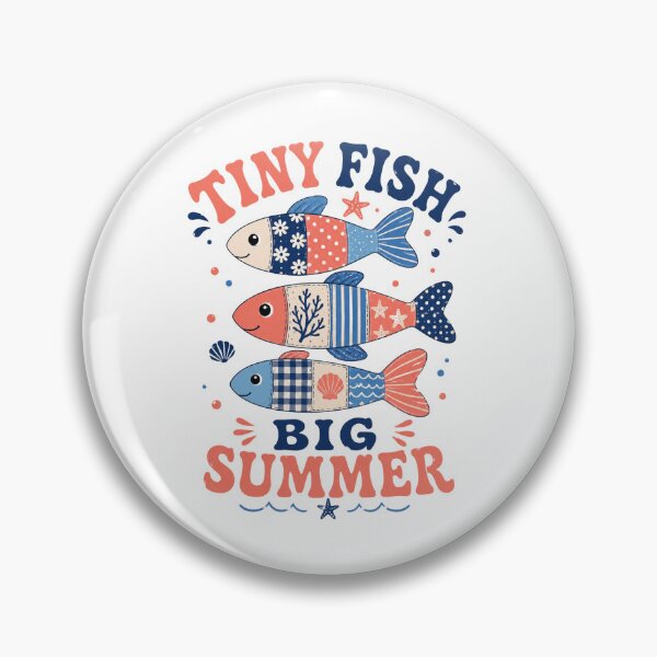 Item preview, Tiny Fish Big Summer – Patterned Patchwork Fish Art designed and sold by Ora-kuro.