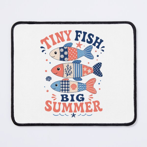 Item preview, Tiny Fish Big Summer – Patterned Patchwork Fish Art designed and sold by Ora-kuro.