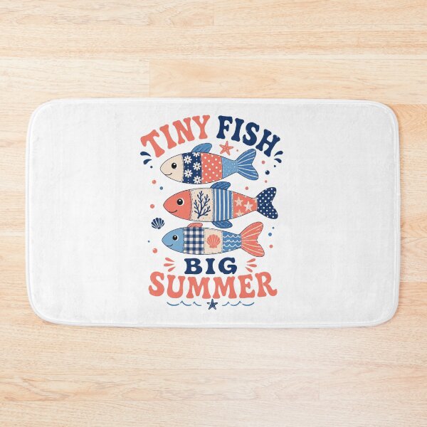 Item preview, Tiny Fish Big Summer – Patterned Patchwork Fish Art designed and sold by Ora-kuro.