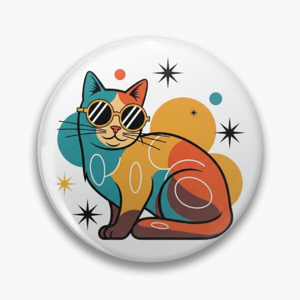 Item preview, Vintage Retro Cat Flat Vector Illustration designed and sold by Bangcen.