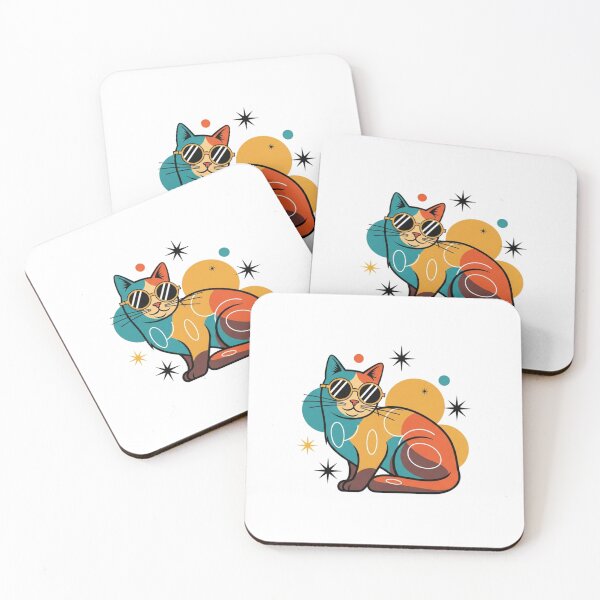 Item preview, Vintage Retro Cat Flat Vector Illustration designed and sold by Bangcen.