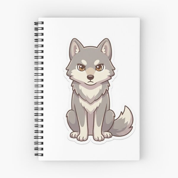 Item preview, Cute Kawaii Sitting Wolf Pup Sticker | Anime Style Fluffy Husky Puppy Art | Laptop Sticker | Gift for Animal Lovers designed and sold by Chipkooo.