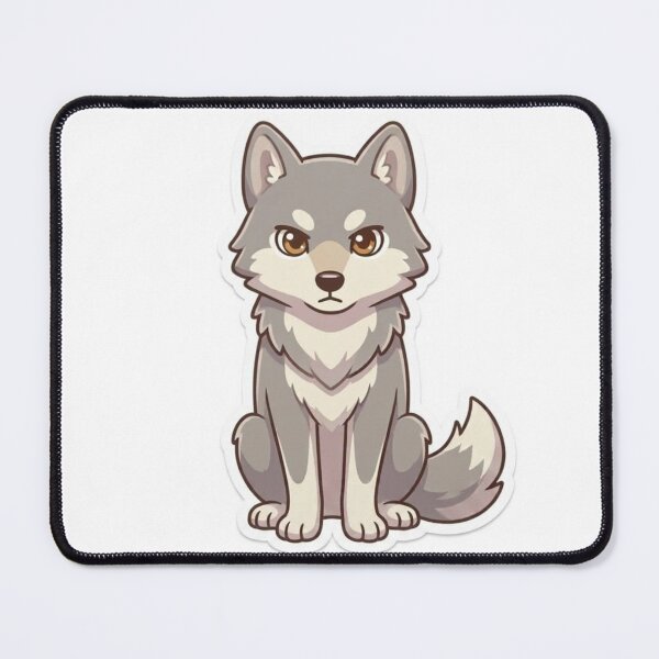 Item preview, Cute Kawaii Sitting Wolf Pup Sticker | Anime Style Fluffy Husky Puppy Art | Laptop Sticker | Gift for Animal Lovers designed and sold by Chipkooo.