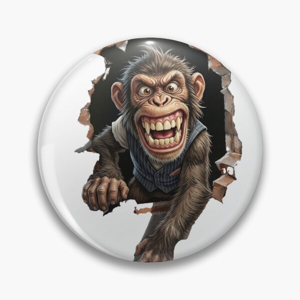 Item preview, 3D Crazy Monkey Breaking Through Wall - Funny Chimpanzee Illusion designed and sold by Trendykunnu.