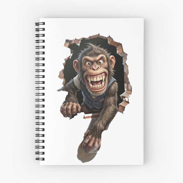 Item preview, 3D Crazy Monkey Breaking Through Wall - Funny Chimpanzee Illusion designed and sold by Trendykunnu.