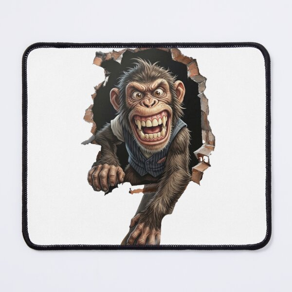 Item preview, 3D Crazy Monkey Breaking Through Wall - Funny Chimpanzee Illusion designed and sold by Trendykunnu.