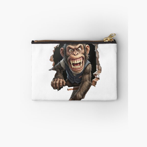 Item preview, 3D Crazy Monkey Breaking Through Wall - Funny Chimpanzee Illusion designed and sold by Trendykunnu.