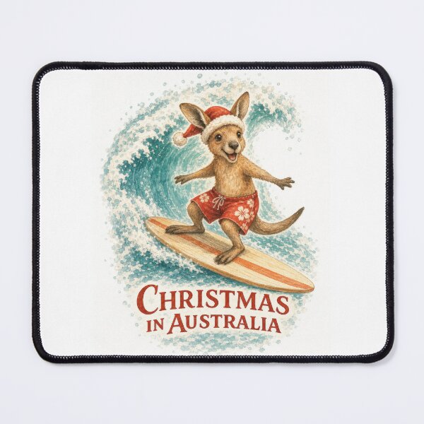 Item preview, Surfing Christmas Kangaroo – Christmas in Australia designed and sold by RosieKingArt.