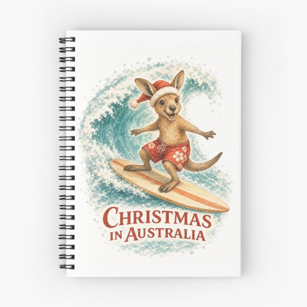 Item preview, Surfing Christmas Kangaroo – Christmas in Australia designed and sold by RosieKingArt.